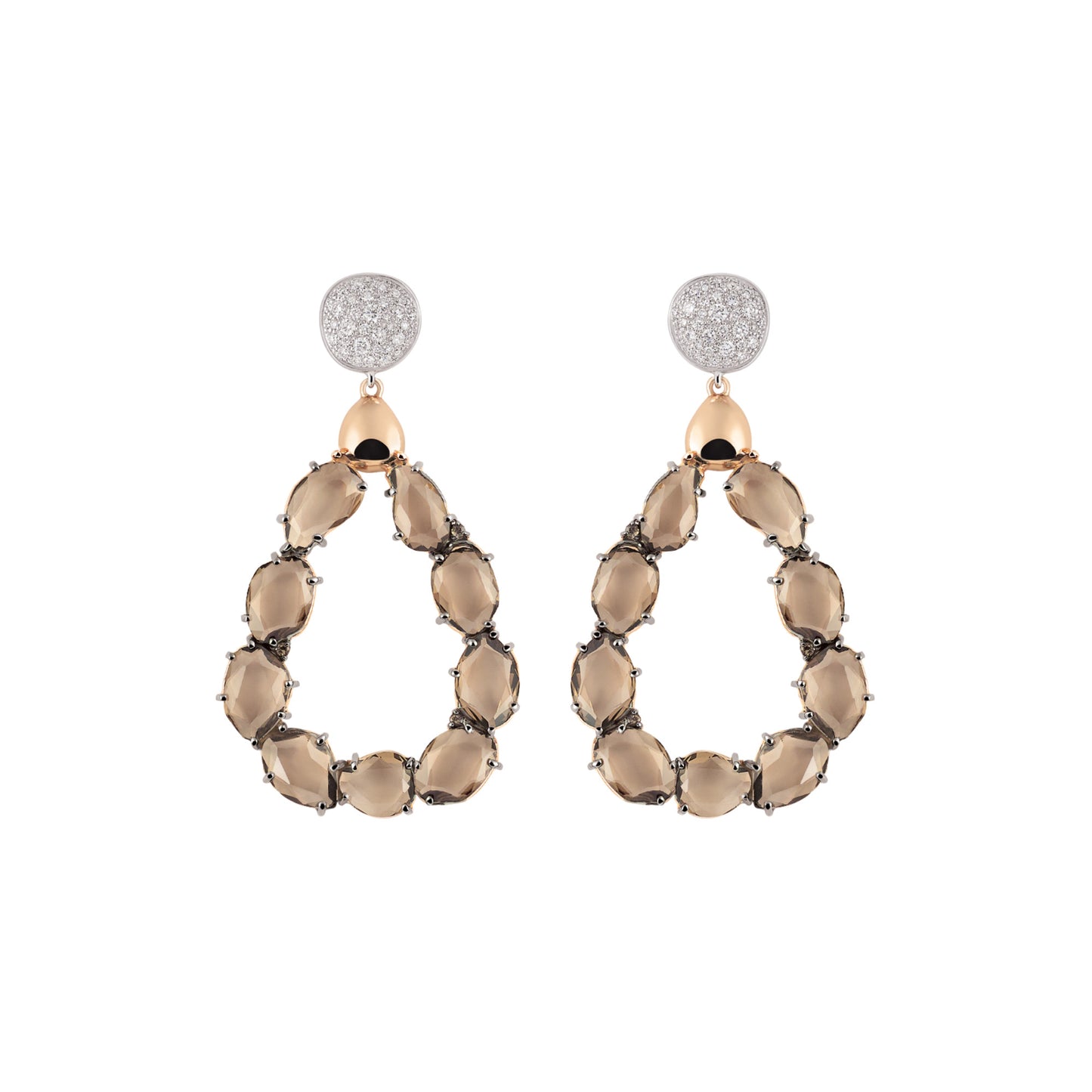 Candy Ohrringe, Roségold • Diamant • Rauchquarz von Al Coro (NE1495SQR)
