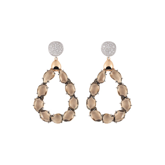 Candy Ohrringe, Roségold • Diamant • Rauchquarz von Al Coro (NE1495SQR)