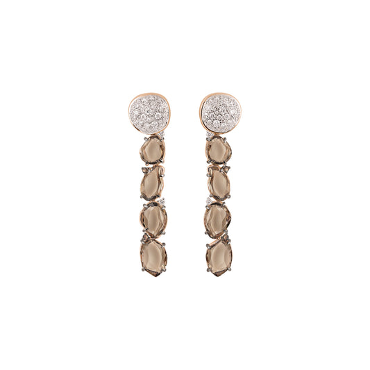 Candy Ohrringe, Roségold • Diamant • Rauchquarz von Al Coro (NE8365SQR)