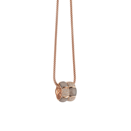 Al Coro La Piazza Anhänger (NP569SQR) aus Roségold mit Diamant und Rauchquarz