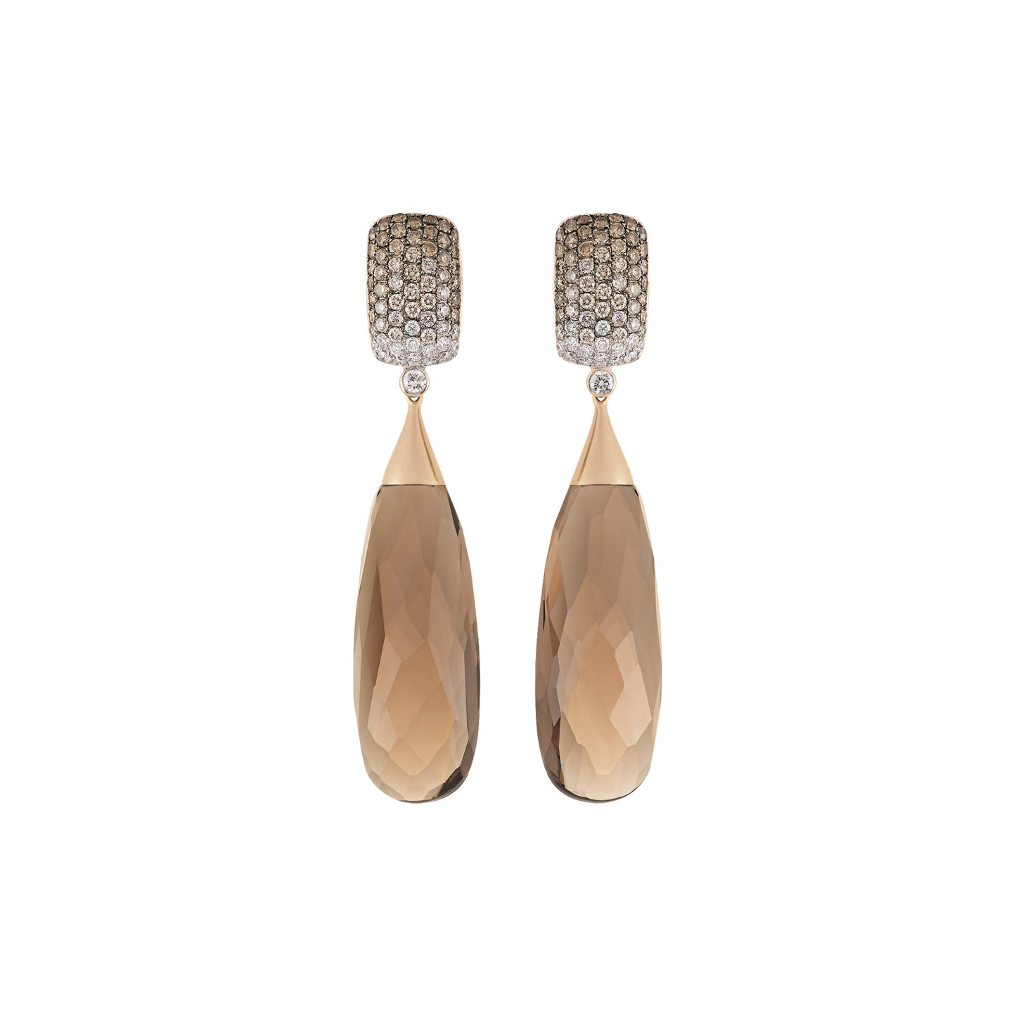 La Piazza Ohrringe, Roségold • Diamant • Rauchquarz von Al Coro (NE9158SQBWR)