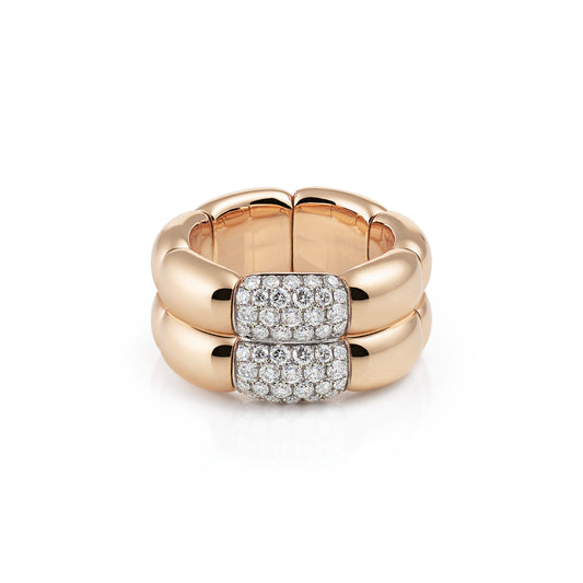 Al Coro La Piazza Ring (R985WR) aus Bicolor-Gold mit Diamant