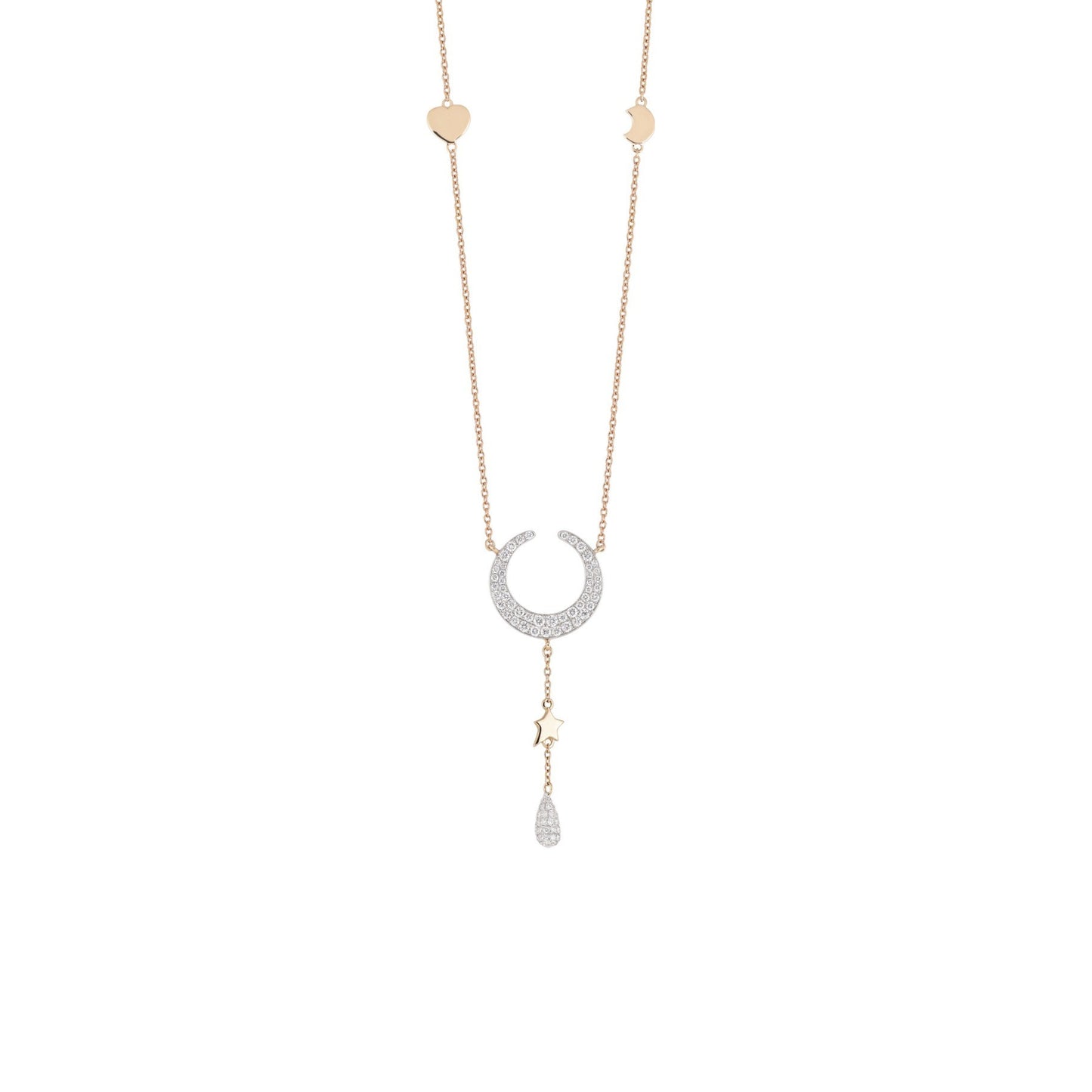 Mezzaluna Collier, Bicolor-Gold • Diamant von Al Coro (NC414R43)