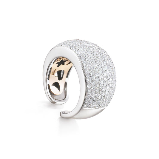 Al Coro Mezzaluna Ring (NR174) aus Bicolor-Gold mit Diamant
