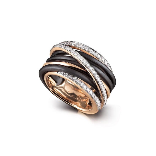 Al Coro Neraviglia Ring (NR10974R) aus Weißgold, Edelstahl mit Diamant