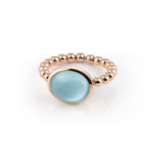 Al Coro Palladio Ring (NR937TR) aus Roségold mit Topas