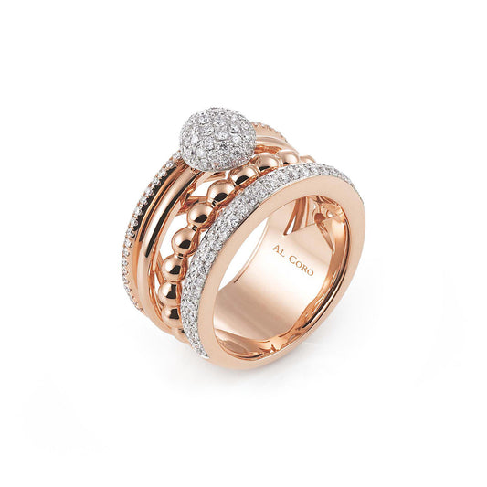 Al Coro Palladio Ring (R7270WR) aus Bicolor-Gold mit Diamant
