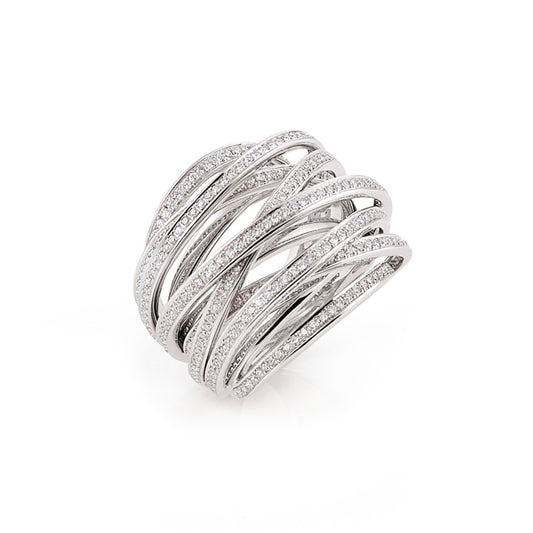 Al Coro Serenata Ring (NR950W) aus Weißgold mit Diamant