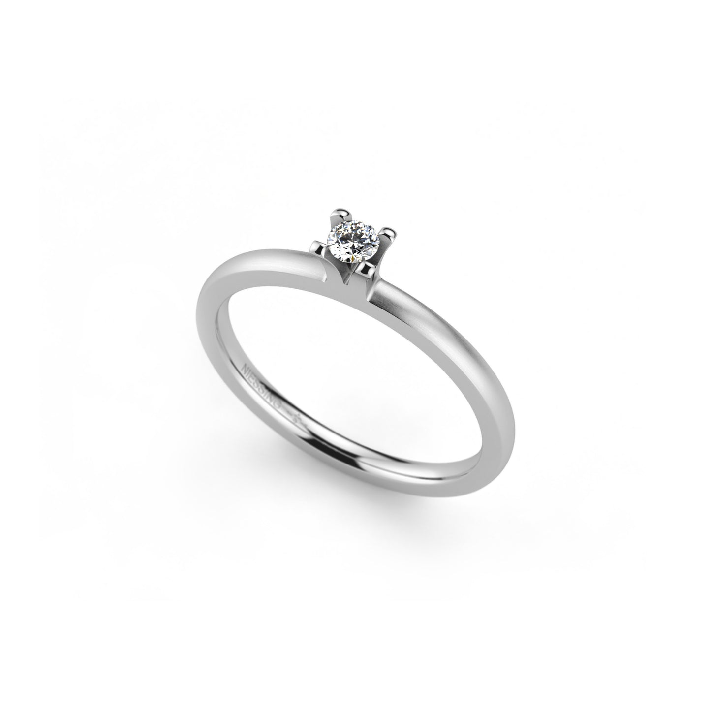 Amatis 4 Krappen Ring, Platin • Diamant von Niessing (N331960-0.08ct-top-wesselton-satin-pt)