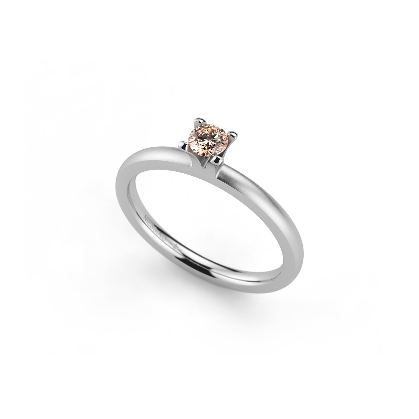 Amatis 4 Krappen Ring, Platin • Diamant von Niessing (N331960-0.16ct-cinnamon-satin-pt)