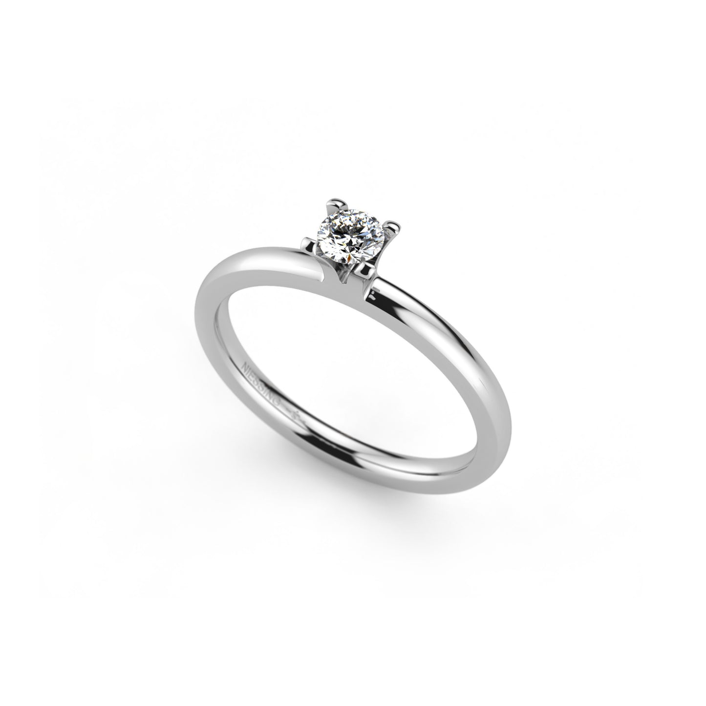 Amatis 4 Krappen Ring, Platin • Diamant von Niessing (N331960-0.16ct-top-wesselton-gloss-pt)