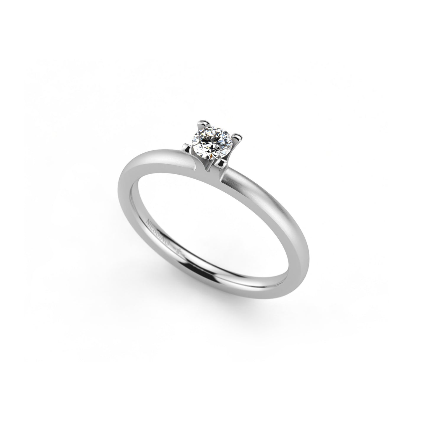 Amatis 4 Krappen Ring, Platin • Diamant von Niessing (N331960-0.16ct-top-wesselton-satin-pt)