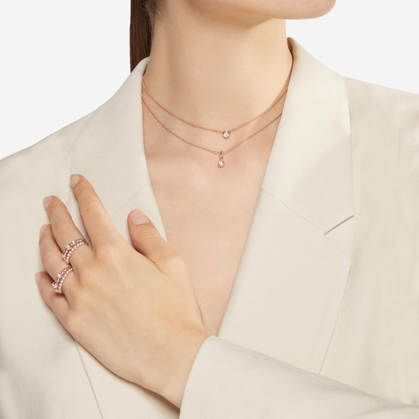 Anhänger Bollicine, Roségold • Diamant von DoDo (DMC4001-BOLLI-DB09R)