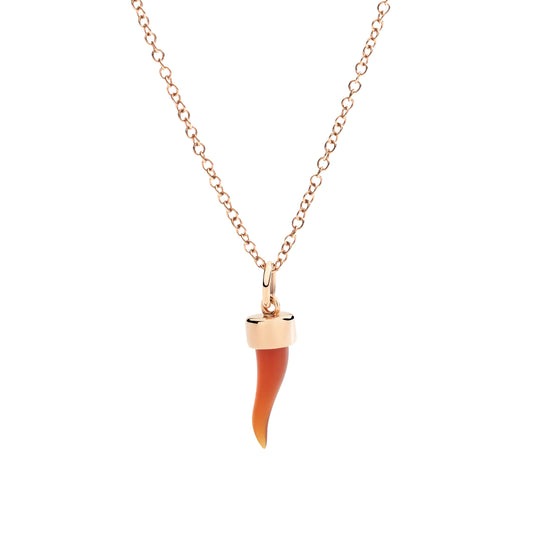 Anhänger Horn aus Roségold und Karneol, Roségold • Karneol von DoDo (DMC5014-HORNX-CY09R)