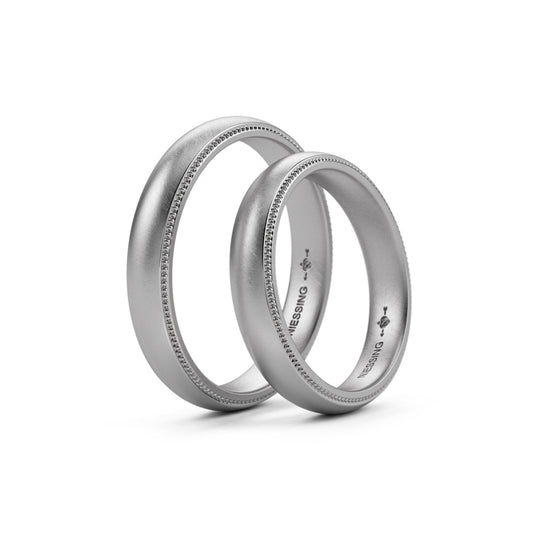 Art Déco konvex Trauringe von Niessing (N351567-4mm-nature-pt)