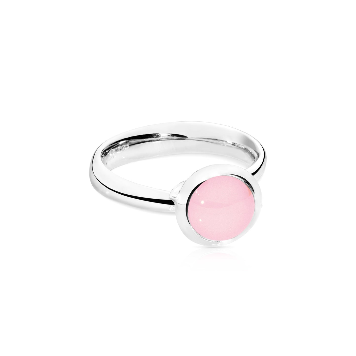 BOUTON Ring small pinker Chalcedon, Weißgold • Chalcedon von Tamara Comolli (R-BOU-s-ChPi-wg)