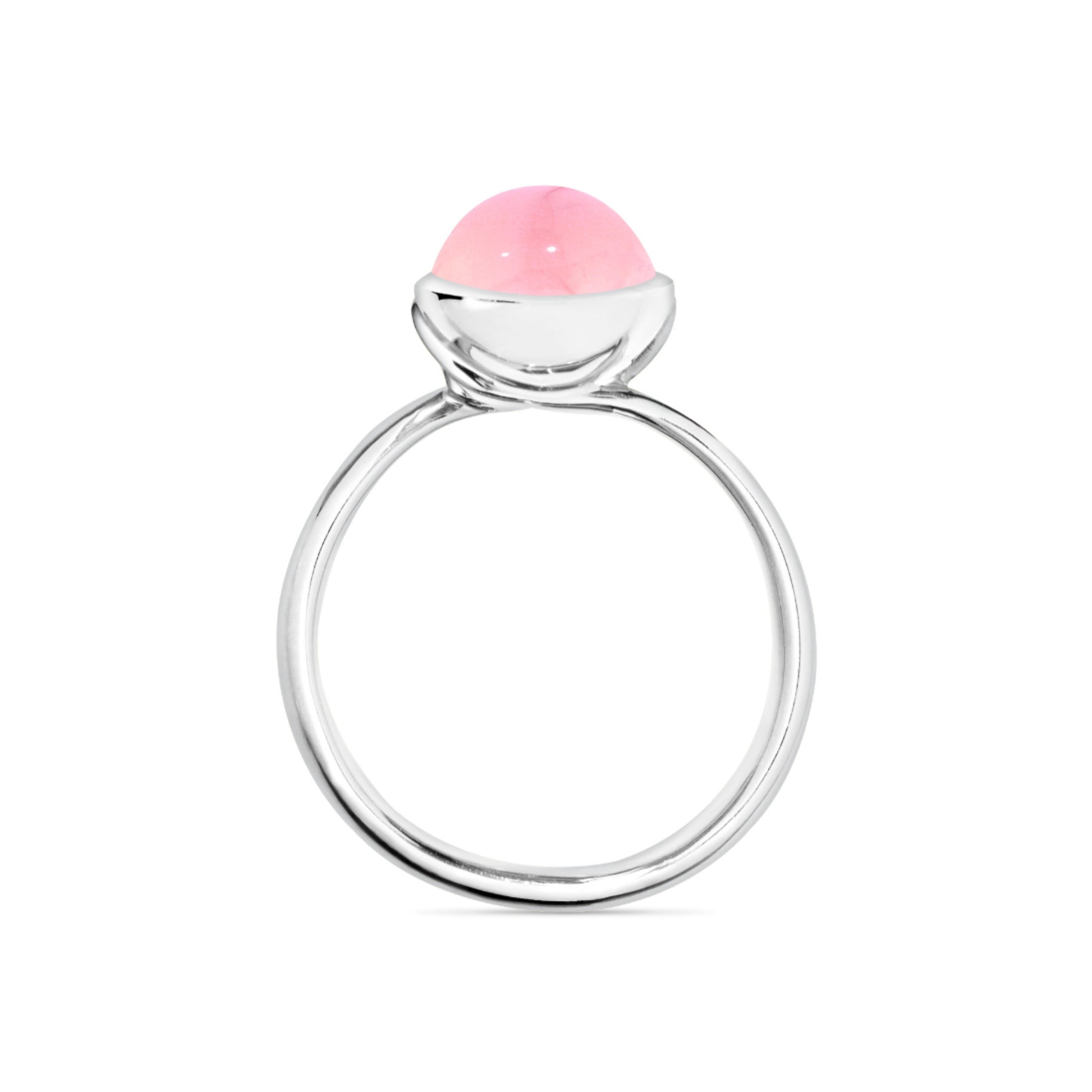 BOUTON Ring small pinker Chalcedon, Weißgold • Chalcedon von Tamara Comolli (R-BOU-s-ChPi-wg)