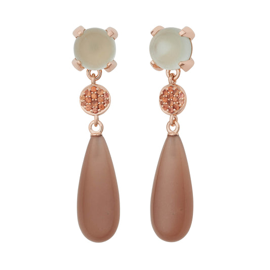 Catch Ohrhänger, Roségold • Mondstein • Saphir von Bron (8OR4858LQCOK2MSD)