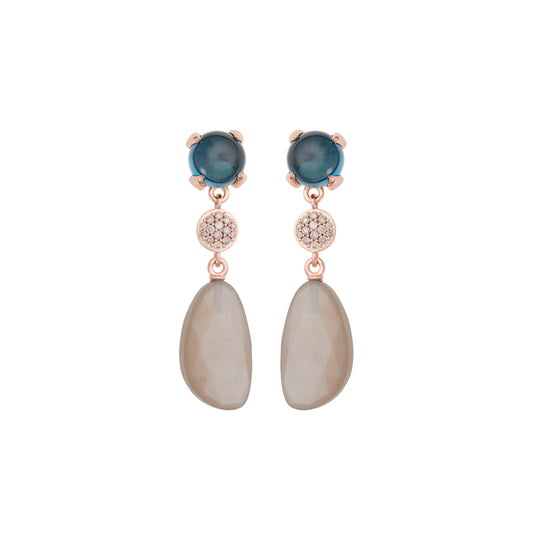 Catch Ohrschmuck, Roségold • Diamant • Mondstein von Bron (8OR4858TLCCBRMGBF)