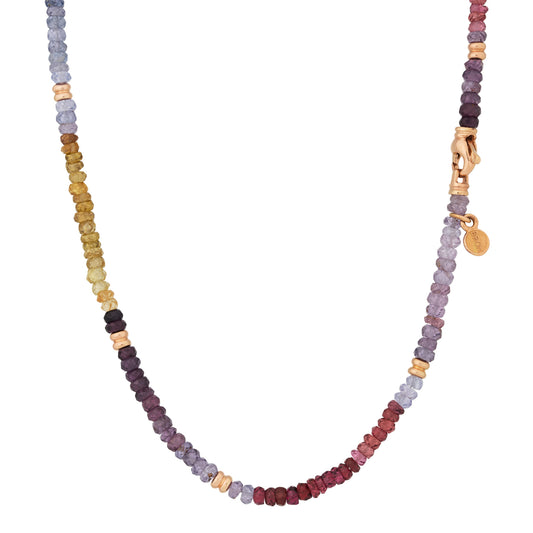 Edelstein Halskette, Roségold • Saphir • Spinell von Bron (8CR4417SASP)