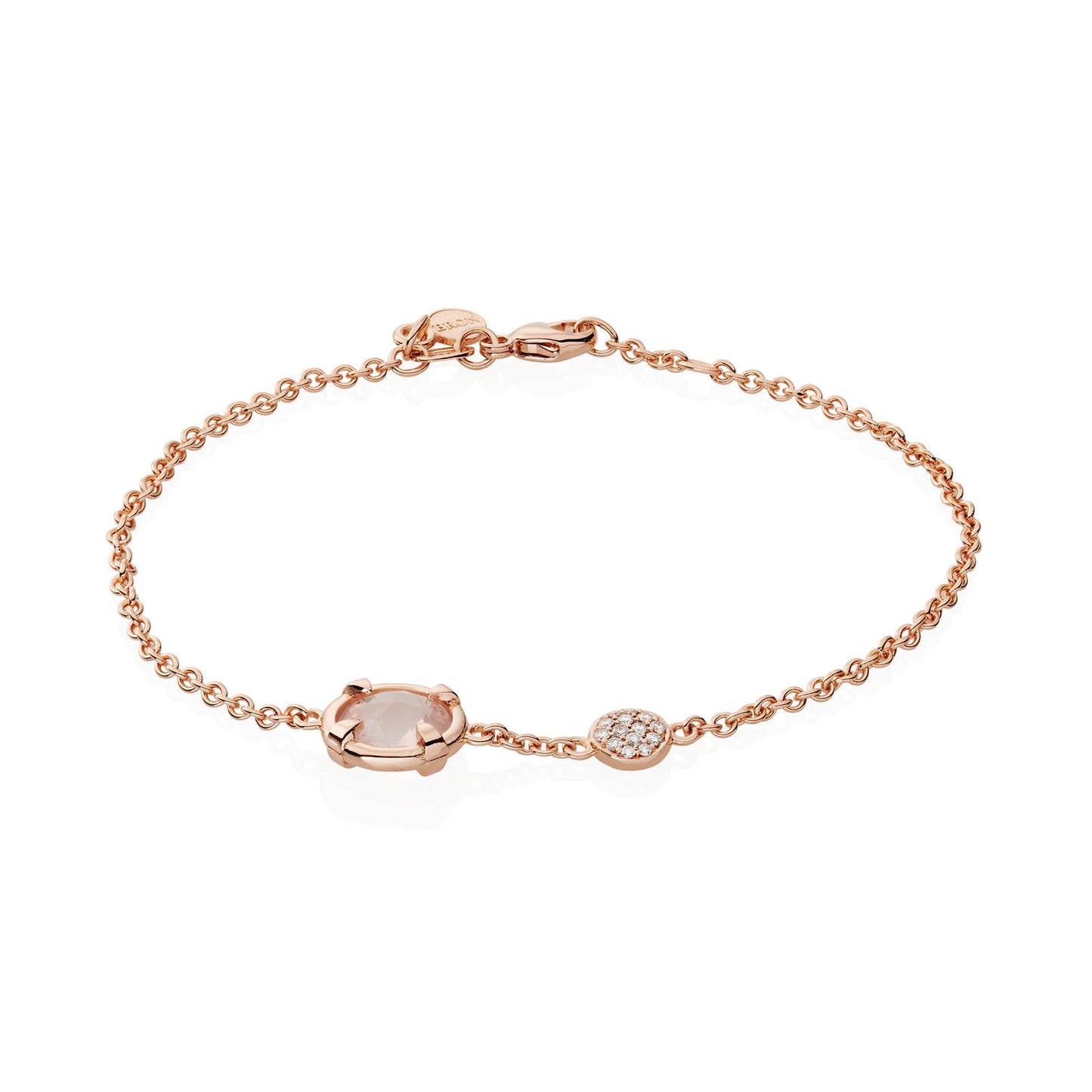 Bron Mira Mira Armband (8AR4011RQBBR) aus Roségold mit Diamant und Rosenquarz