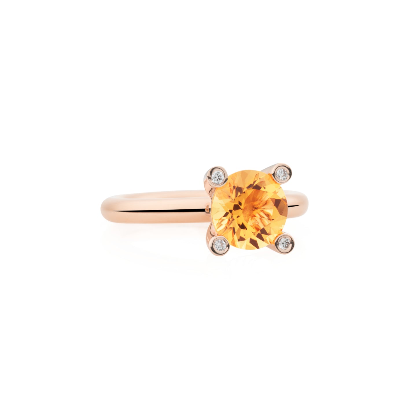 Bron Phlox Ring (8RR4531CIBR) aus Roségold mit Diamant und Citrin