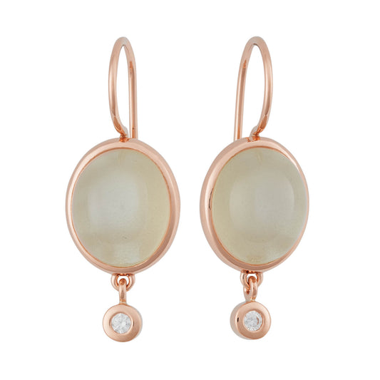 Sushi Ohrhänger, Roségold • Diamant • Mondstein von Bron (8OR4862MWCBR)