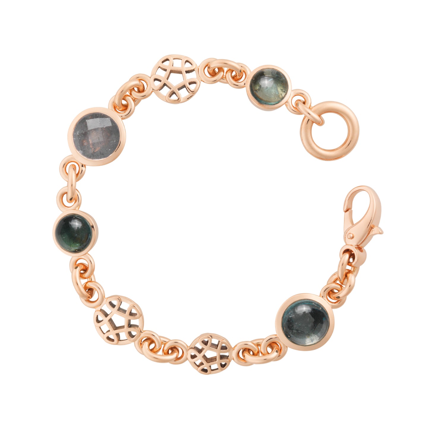 Bron Toujours Ajour Armband (8AR3996MIX3) aus Roségold mit Saphir und Turmalin