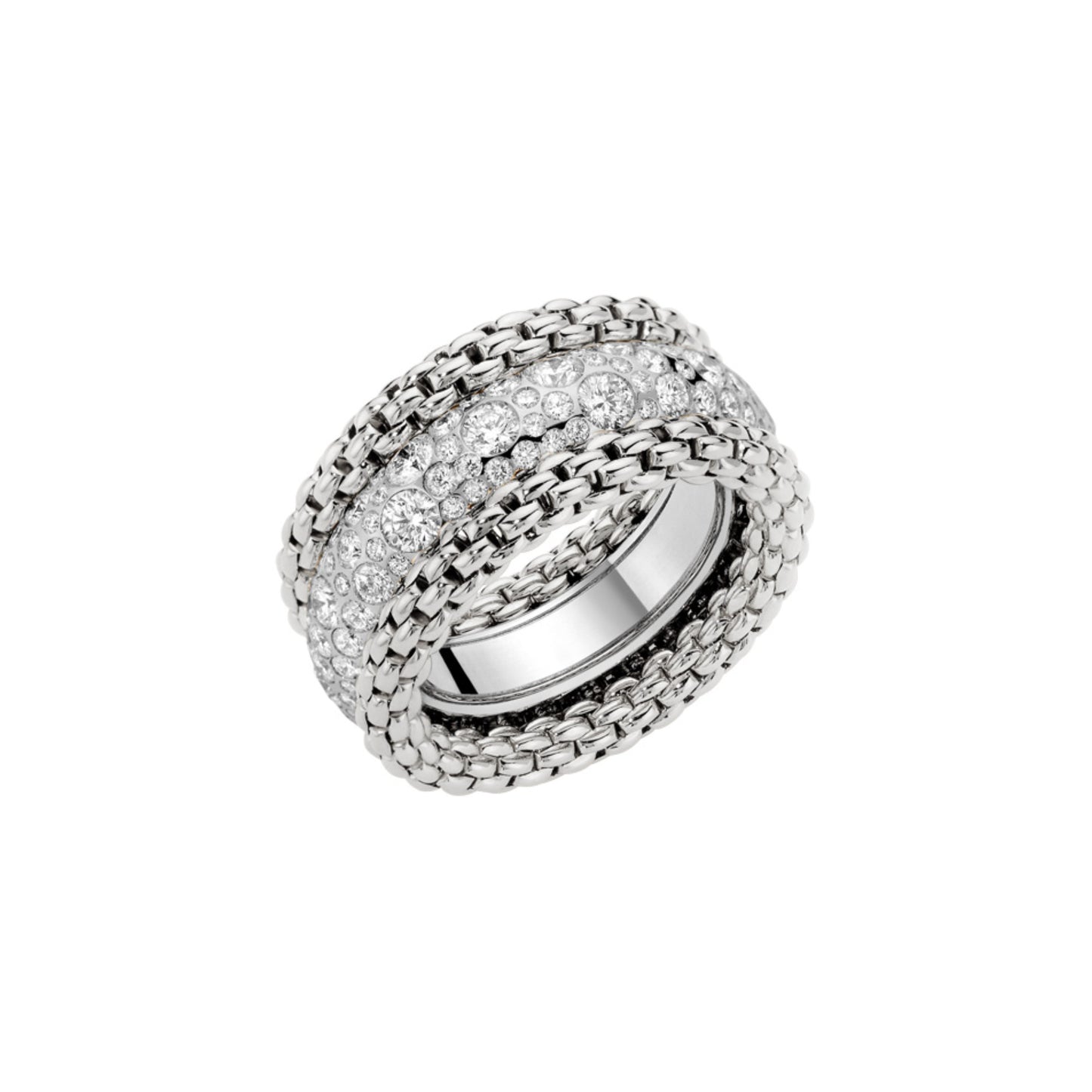 Bubble Ring mit Pavé-Diamanten, Weißgold • Diamant von FOPE (71208AX_PB_B_XBX_140)