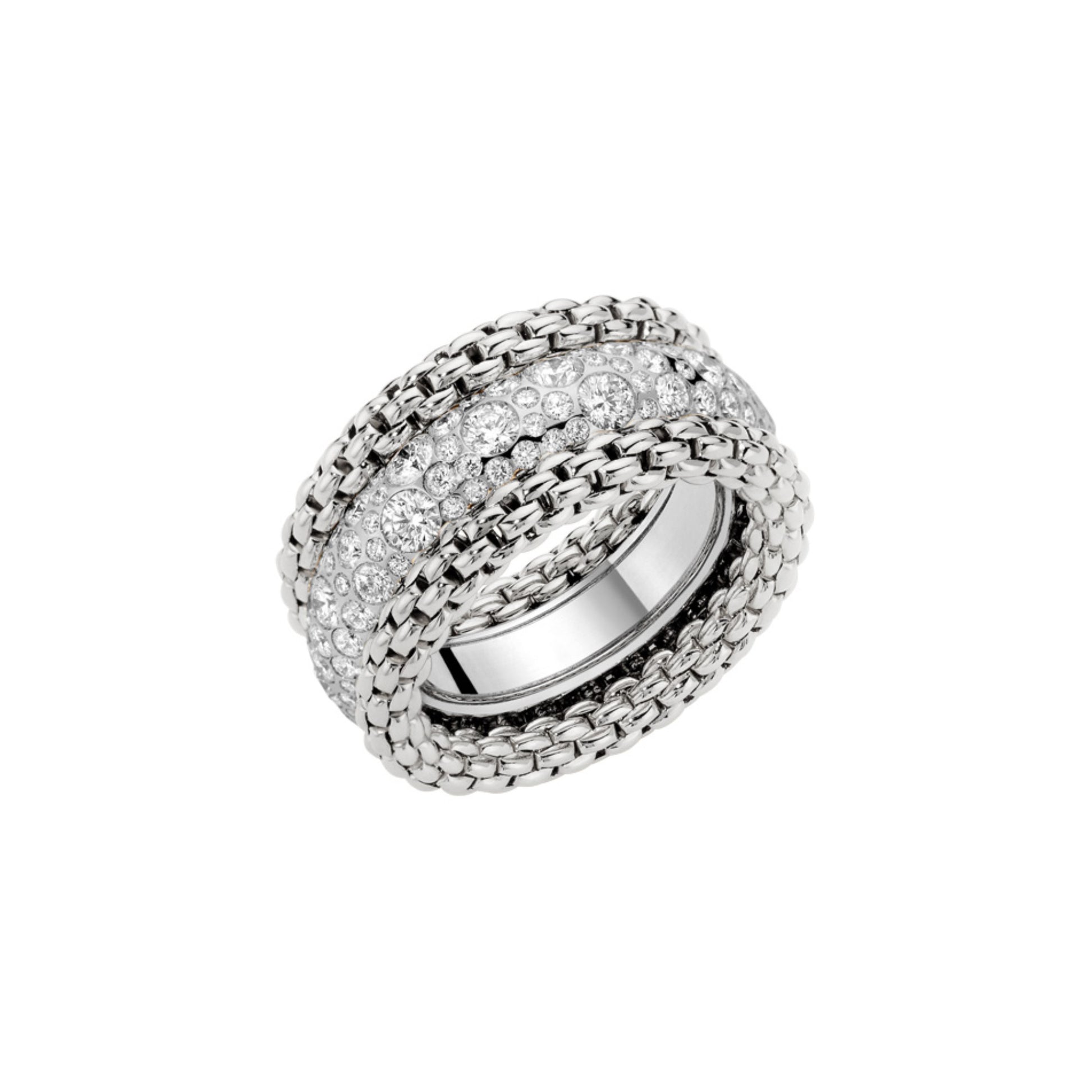 Bubble Ring mit Pavé-Diamanten, Weißgold • Diamant von FOPE (71208AX_PB_B_XBX_140)