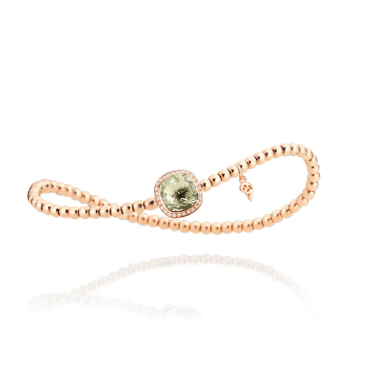 Armband Twinkle Balloon, Roségold • Diamant • Prasiolith von Capolavoro (AB9PRA00373.INNEN.17)