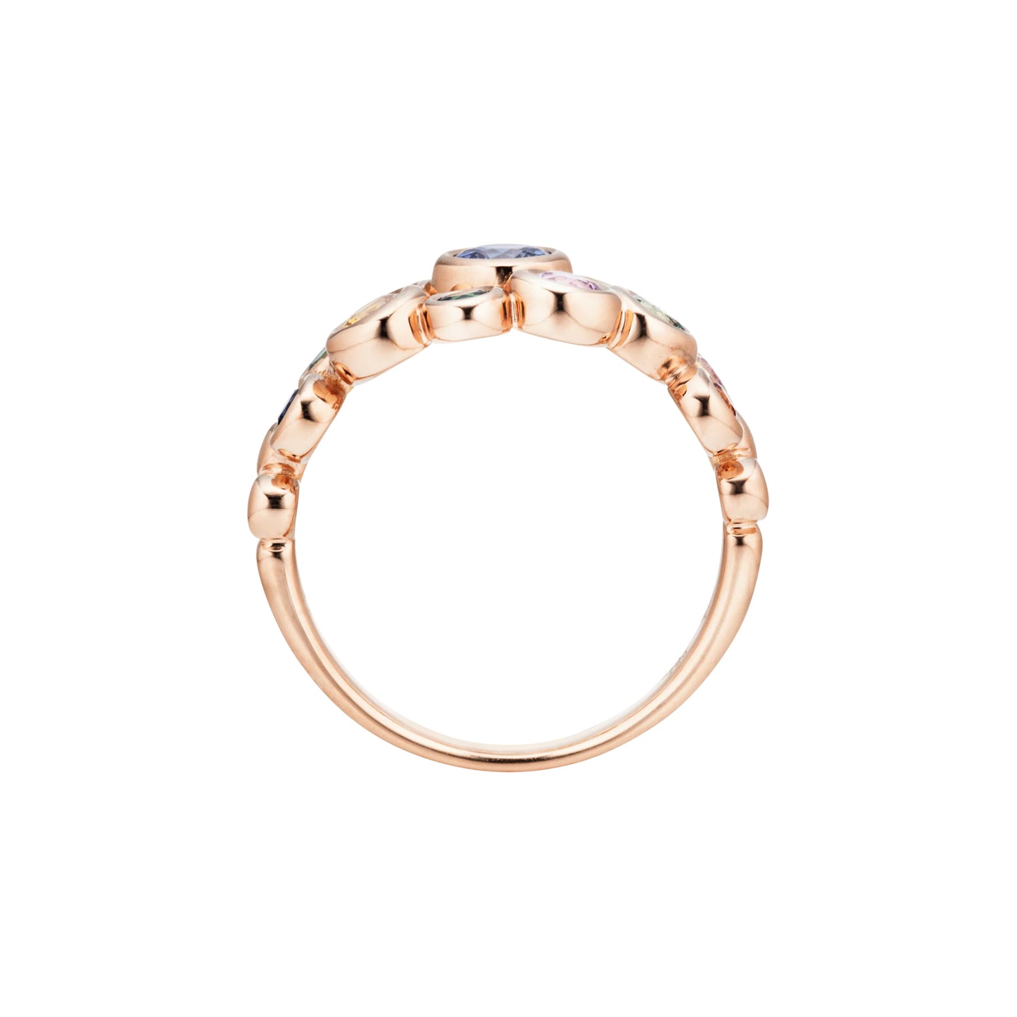 Ring Prosecco Bunt, Roségold • Saphir • Tsavorit von Capolavoro (RI9SMC02756.RAINBOW)