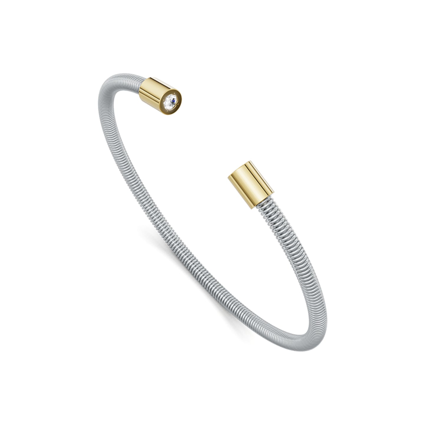 Colette Elementyx Space Zylinder Armreif, Platin • Diamant von Niessing (N402928-62mm-2brx0.1ct-pt-cy)