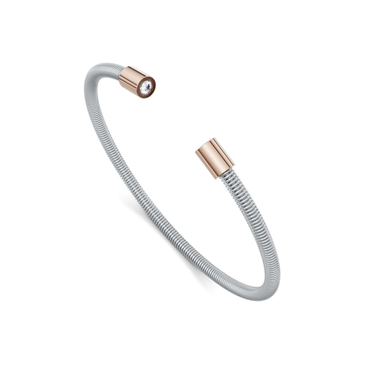 Colette Elementyx Space Zylinder Armreif, Platin • Diamant von Niessing (N402928-62mm-2brx0.1ct-pt-rw)