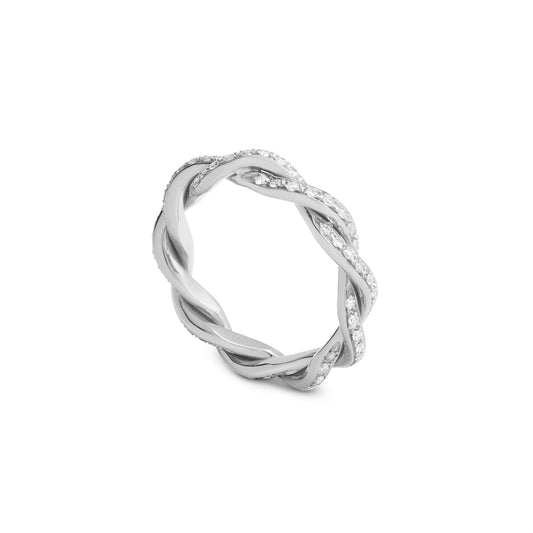 Corda Ring Maxi Weissgold mit weissen Diamanten 050ct von Grimaldo Firenze (Ref. CO-RG04WD-03)