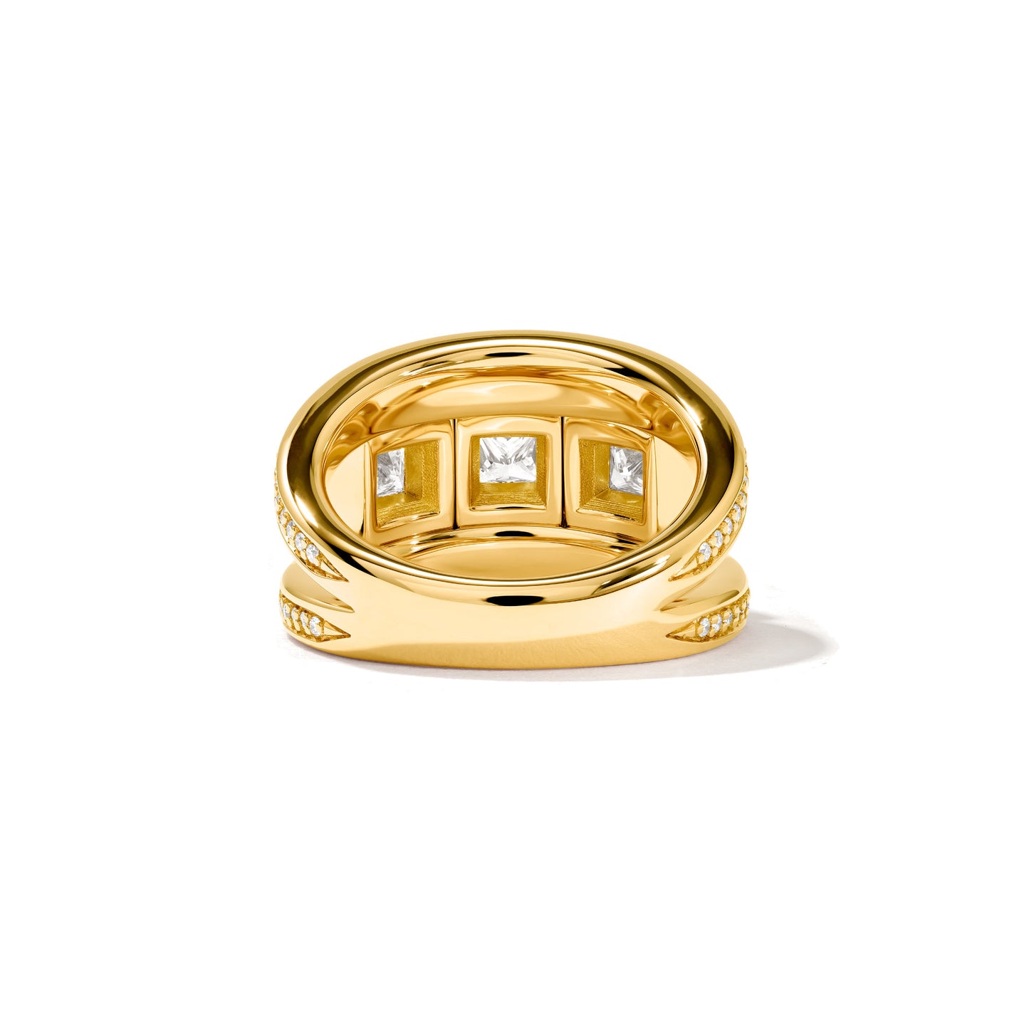 CURRICULUM VITAE 3 Ring mit Diamant Pavé medium, Gelbgold • Diamant von Tamara Comolli (R-CV3-m-Pr-p-yg)