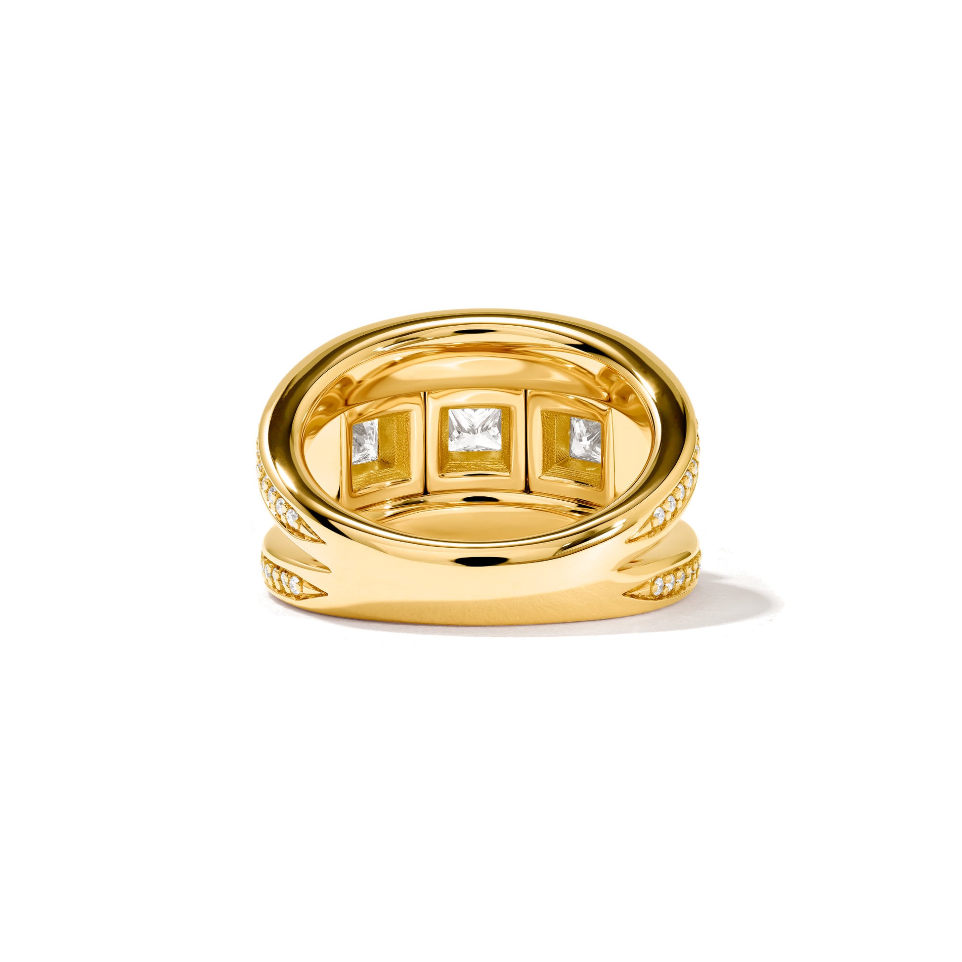 CURRICULUM VITAE 3 Ring mit Diamant Pavé medium, Gelbgold • Diamant von Tamara Comolli (R-CV3-m-Pr-p-yg)