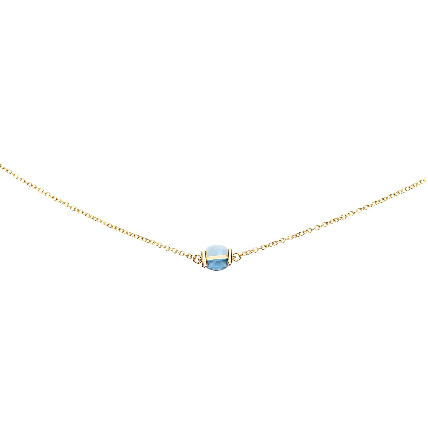 Dancing Azure Choker, Gelbgold • Aquamarin von Nanis (CN1-597)