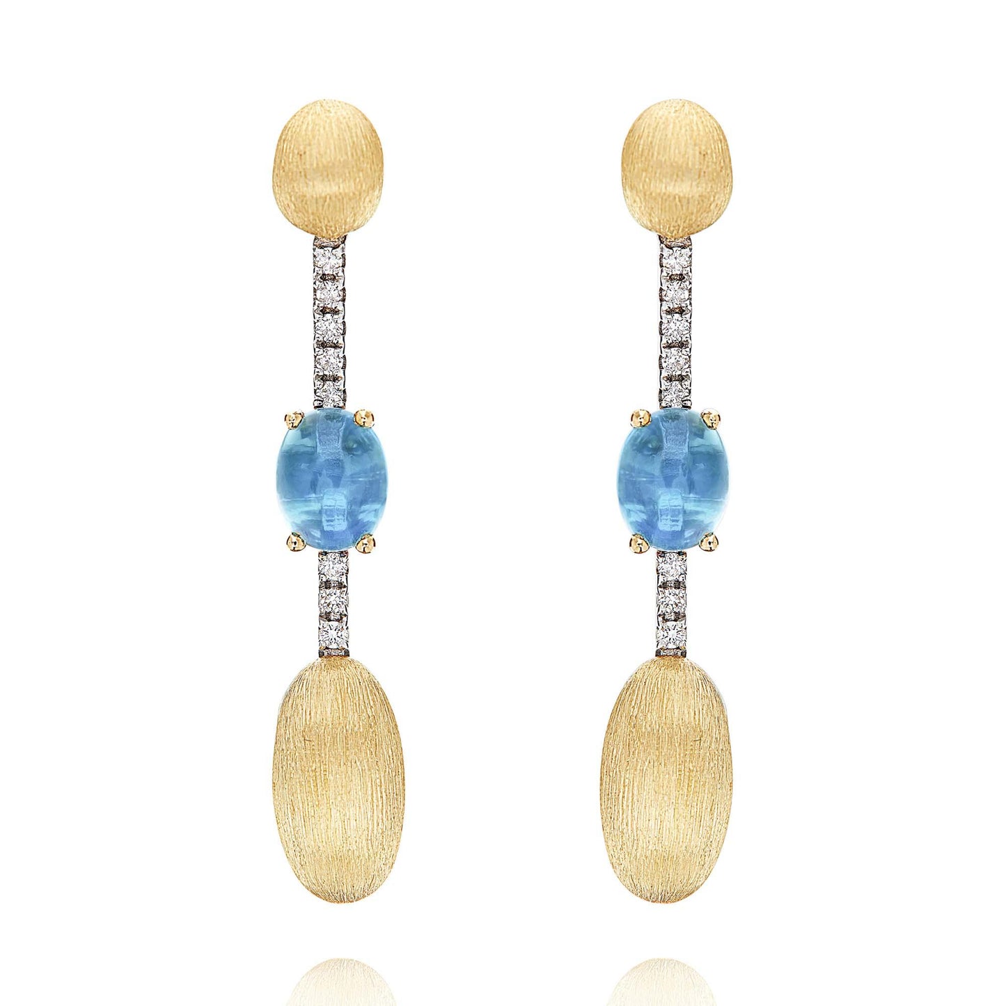 Dancing Azure Ohrhänger, Gelbgold • Diamant • Topas von Nanis (OS19-597)