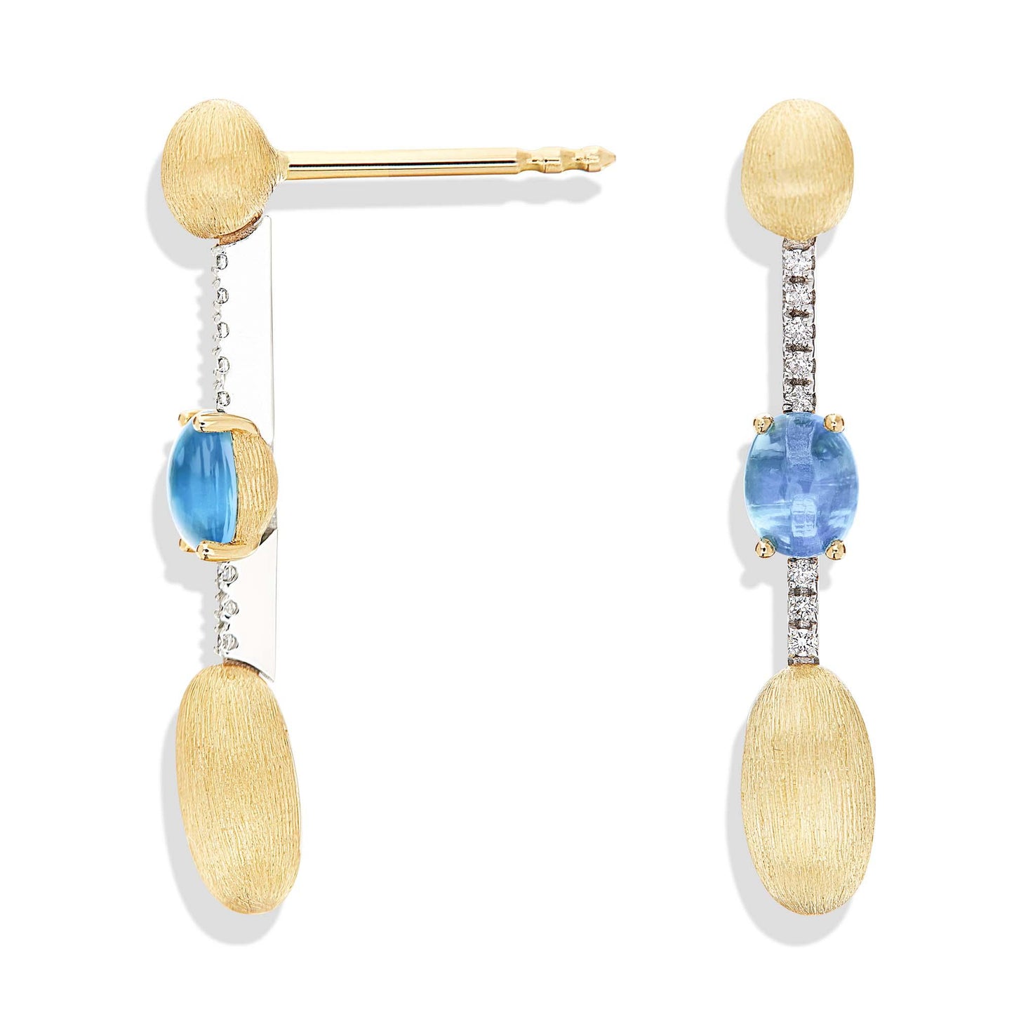 Dancing Azure Ohrhänger, Gelbgold • Diamant • Topas von Nanis (OS19-597)