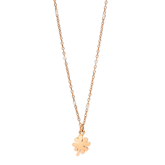 DoDo Halskette Mini-Kleeblatt (DCB9004-FOURX-0009R) aus Bicolor-Gold