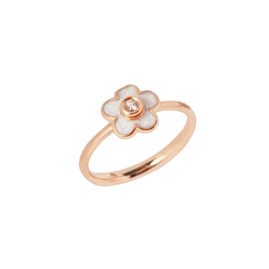 DoDo Ring Blume (DAC3004-FLOWS-EBB9R) aus Roségold mit Diamant und Perlmutt