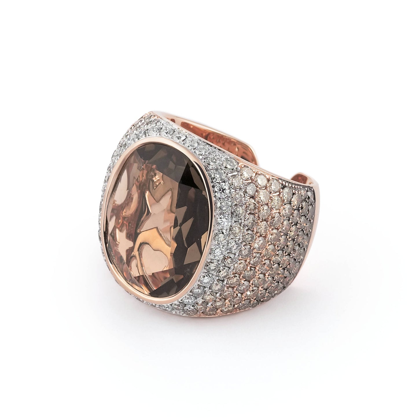 Dolce Vita Ring, Bicolor-Gold • Diamant • Rauchquarz von Al Coro (NR4167S)
