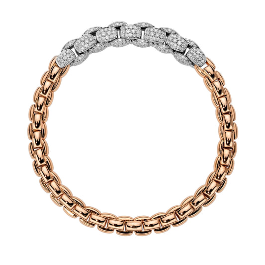 Eka Flex'it Armband mit Pavébesatz, Bicolor-Gold • Diamant von FOPE (77305BX_PB_R_XBX_00S)