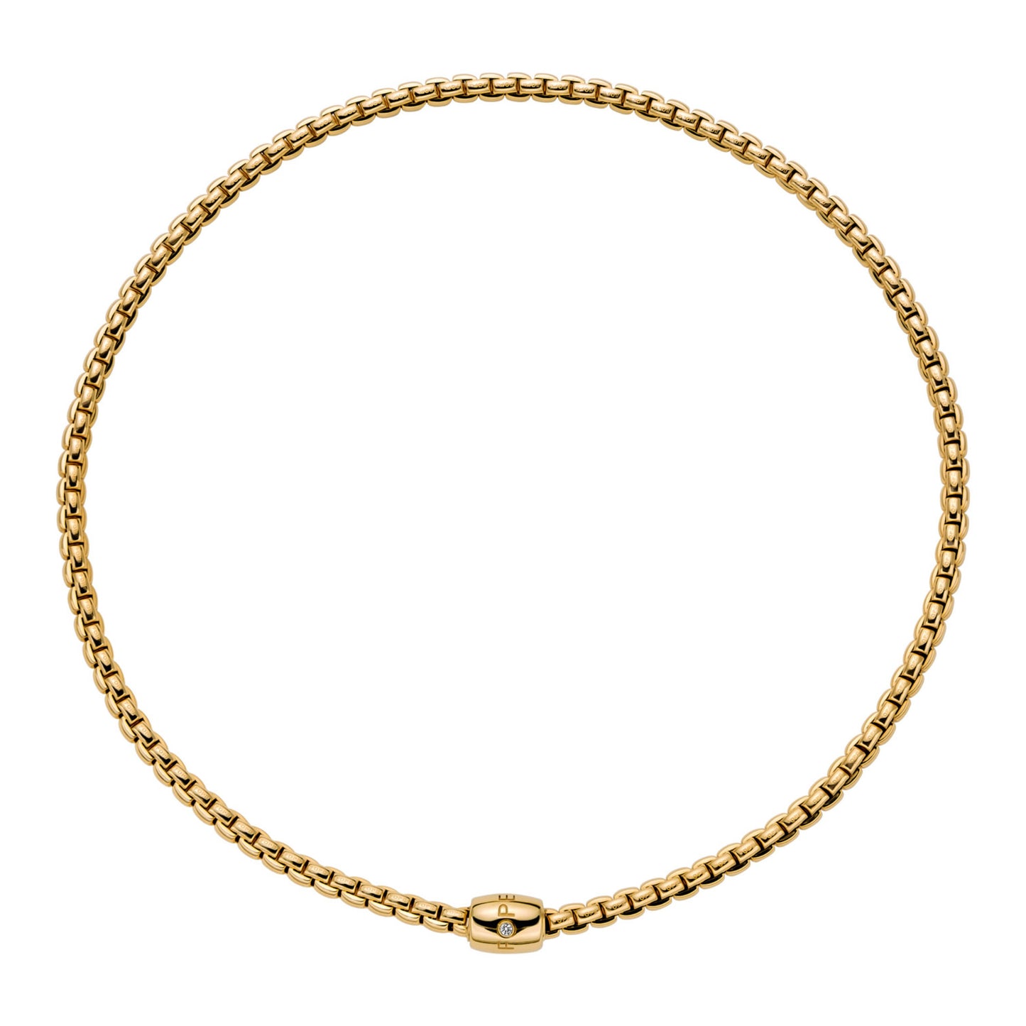 Eka Flex'it Halskette mit dekorativem Verschluss, Gelbgold • Diamant von FOPE (07F01CX_BB_G_XGX_034)