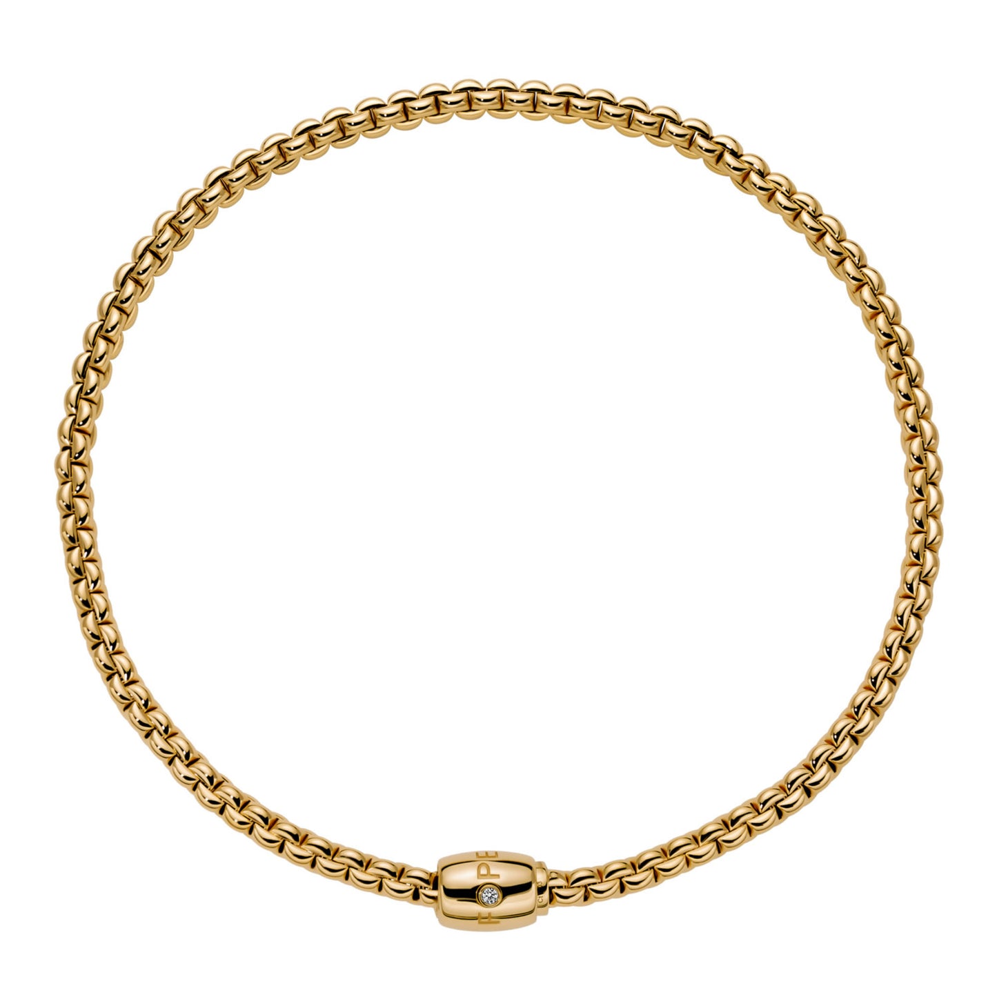 Eka Flex'it Halskette mit dekorativem Verschluss, Gelbgold • Diamant von FOPE (07F10CX_BB_G_XGX_034)