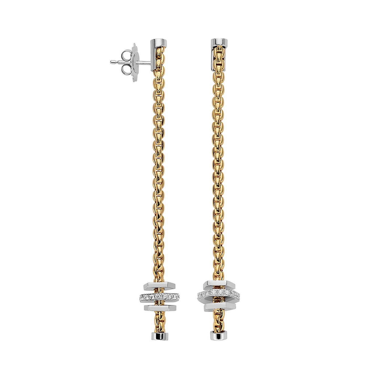 Eka Tiny Ohrhänger, Bicolor-Gold • Diamant von FOPE (75401OX_BB_G_BBB_000) Eka Tiny Ohrhänger, Bicolor-Gold • Diamant von FOPE (75401OX_BB_G_BBB_000)