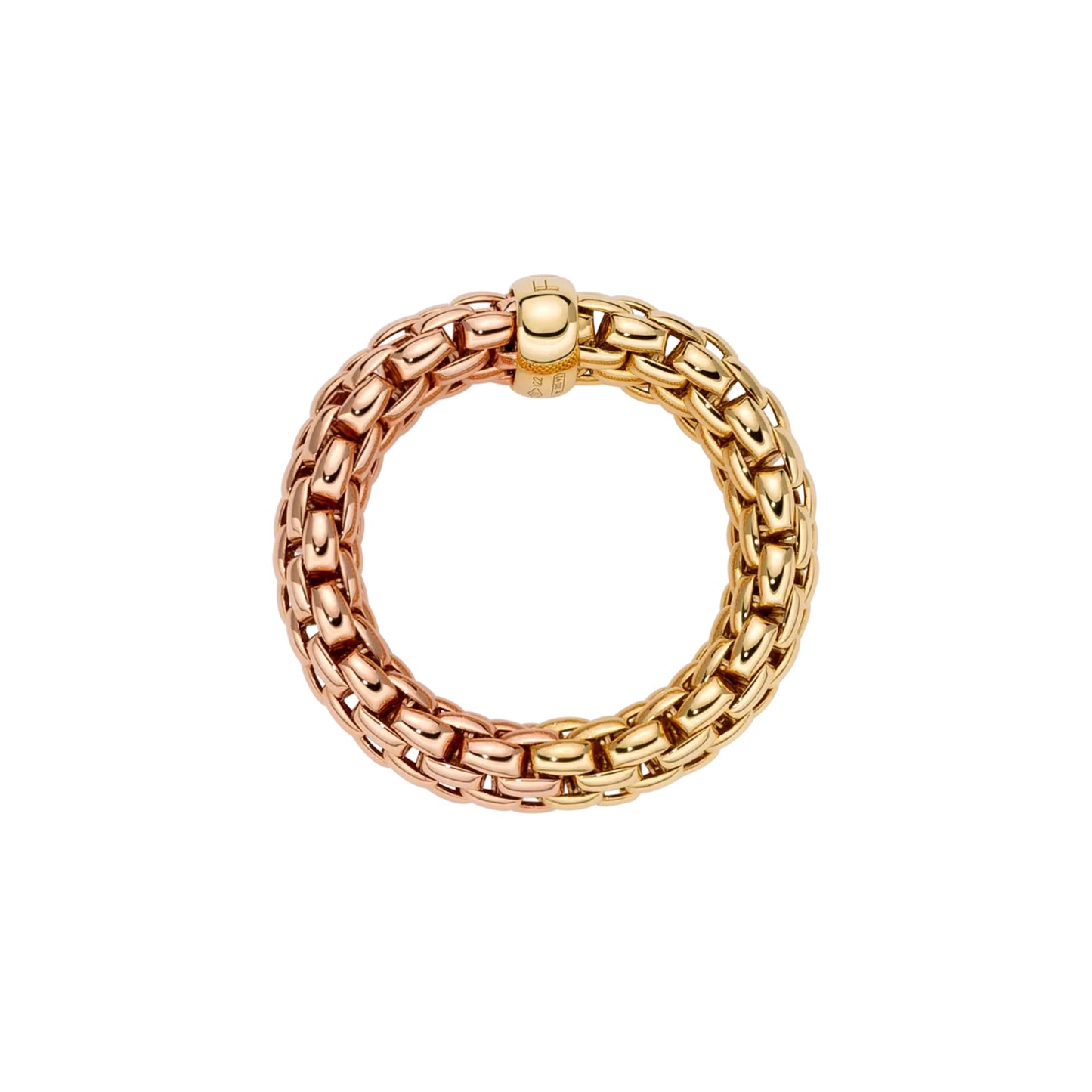 Essentials zweifarbiger Flex'it Ring mit flachem Halskettengeflecht, Bicolor-Gold von FOPE (08E02AX_XX_3_XGX_00S) Essentials zweifarbiger Flex'it Ring mit flachem Halskettengeflecht, Bicolor-Gold von FOPE (08E02AX_XX_3_XGX_00S)