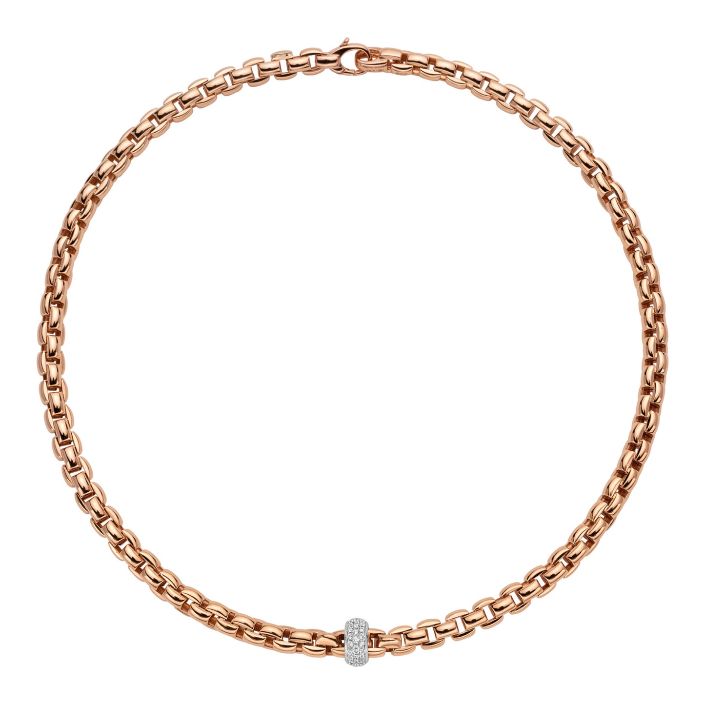 FOPE Eka Collier mit Pavébesatz - 70705CX_PB_R_XBX_043 (043) aus Bicolor-Gold mit Diamant