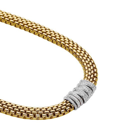 FOPE Panorama Collier - 58812CX_PB_G_XBX_042 (042) aus Bicolor-Gold mit Diamant